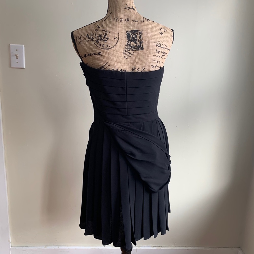 Rachel Roy one shoulder pleated black dress - Picture 4 of 15